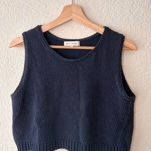 Gillian Stevens Briar Knit Top size 1 in Navy